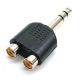 Преходник 6,3mm stereo jack m / 2 RCA f
